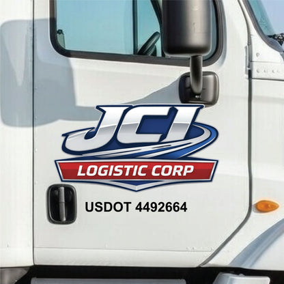 Custom US DOT Transportation Truck Decals (Set of 2)