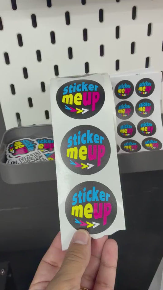 Circle logo sticker roll video