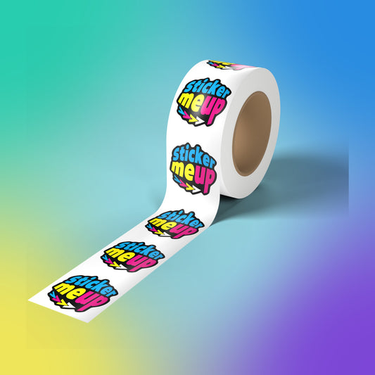 Custom shape sticker roll cut to your logo