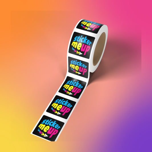Custom square labels on a roll